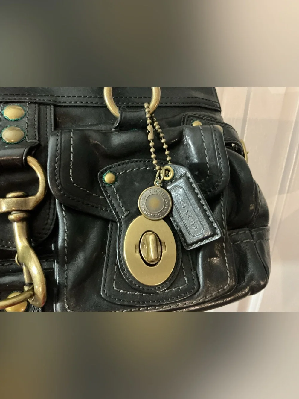 Authentic Coach Legacy Mandy Bag with Gold Hardware
